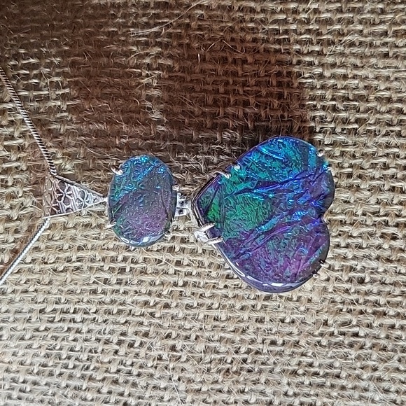 Triplet Opal Heart Pendant  - NWOT - Picture 7 of 8